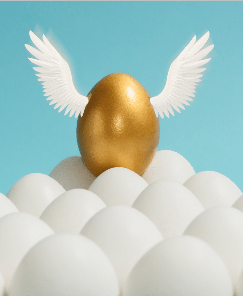 winged egg representing superior product
